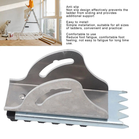 Heavy Duty Extension Ladder Feet Kit With Bulky Slip Proof Rubber Pads And 90 Degree Swivel Steel Base for stable footing.