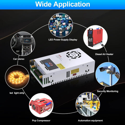 Beefy 480W 10A Adjustable DC Power Supply With Digital LED Display for multiple applications including car and CCTV
