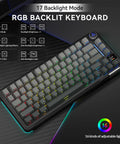Hella Smooth Tri Mode Wireless Mechanical Keyboard With Smart Lcd Panel And Twist Knob Compact Seventy Five Design For Dope Gaming Builds And Daily Grinds Featuring Punchy Tactile Switches And Massive Four Thousand Mah Battery Longevity with RGB backlighting and adjustable lighting modes.