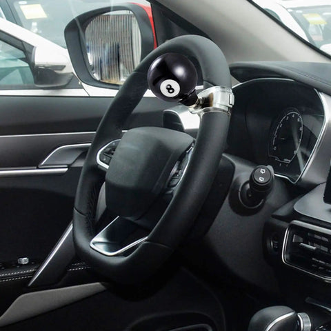 8 Ball Steering Wheel Assist Booster Grip Hand Control Spinner Suicide Knob For Agricultural Tractors Forklifts And Lawn Mowers Black Beefy Grip For Easy U Turn And Smooth Stop Heavy Duty Tractor Accessory installed on steering wheel