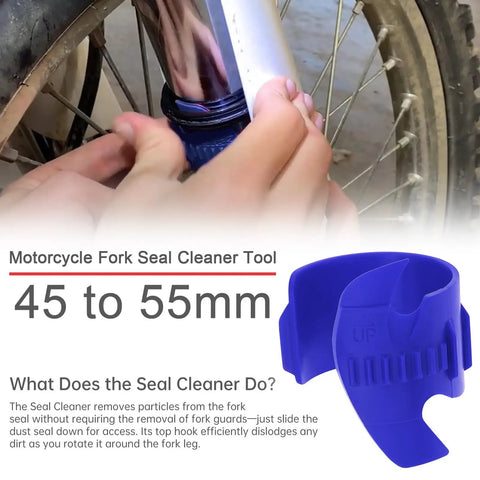 All In One Front Fork Maintenance Kit For Motorcycles, Fork Seal Saver Cleaner 45mm To 55mm in use on motorcycle fork