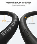 Beefy One-O Gauge Battery Cable With Lugs Dual 10 Foot Red And Black Power Wire High Current Low Resistance Copper Flexible EPDM Jacket 1703 Strands Oxygen Free Copper For Stable Heavy Duty Output black EPDM-insulated cable compared with cracked poor insulation
