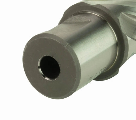 Close-up of an annular cutter designed for the Heavy Duty Magnetic Drill Press With 2.27 Horsepower Variable Speed Motor Seven Piece Annular Cutter Kit.