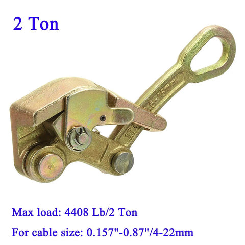 Heavy Duty Cable Grip Clamp For Wire Rope And Steel Cable Puller Built Tough 2 Ton Capacity 4408 Lbs Pull Strength Carbon Steel