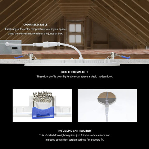 Super Slick 6 Inch Recessed Led Downlight Boasting 5 Way Adjustable Cct And 1050 Lumens For Dead Simple Ceiling Installs With Zero Fuss Wiring And Knockout Brightness For Modern Home
