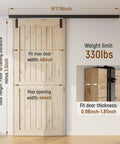 8Ft Ceiling Mount Box Rail Barn Door Hardware Kit With Heavy Duty Aluminum Sliding Track And Matte Black Finish dimensions and weight limits