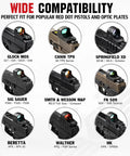KickAss Torx Optic Mounting Screws Kit With M3 M4 And 6-32 Threads Locks Down Hard With Premium Threadlocker displayed on various red dot pistols.