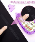 Double Sided Craft Tape Roller Kit 12 Pack for Scrapbooking, removable adhesive demonstration with finger and clear tape on black paper