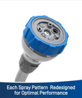 Close-up of Elevated 14 Inch Hose End Watering Wand nozzle with seven pattern spray and ergonomic design for precise watering.