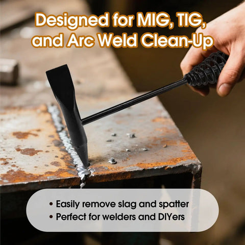 Heavy Duty Chipping Hammer And Wire Brush Set 10.6 Inch With Spring Handle For Weld Slag Removal And Spatter Cleanup