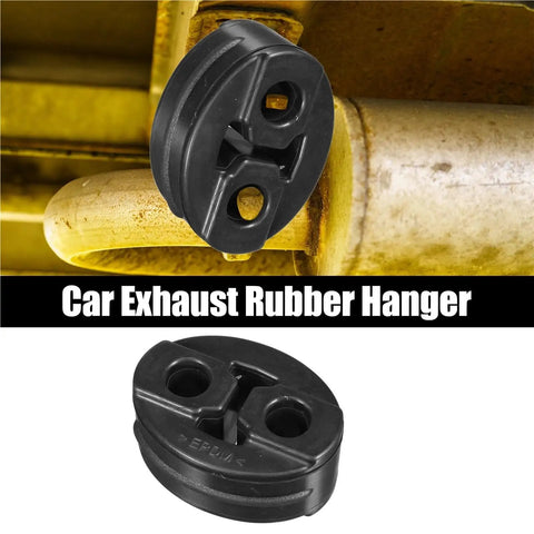 Heavy Duty 2 Or 4 Pack 13mm Muffler Exhaust Hanger Bushing Set With Dual Hole Rubber Mount Bracket And Tailpipe Support Insulator For Quick Swap Installation On Any Rides, black rubber exhaust hanger on pipe