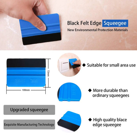 Pro Grade Wallpaper Smoothing Tool Kit 15 Piece Set with blue black-felt edge squeegee for contact paper and self-adhesive wallpaper.