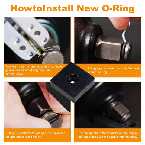Three Eighths Inch Impact Wrench Retaining Ring Kit With O Ring And Anvil Install Tool Ten Sets Compatible With Milwaukee steps
