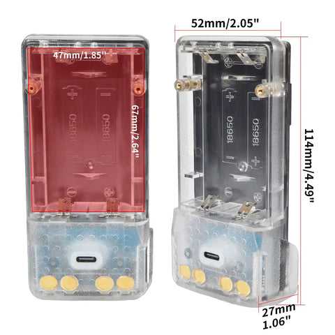 Top Notch Transparent Battery Case For Motorola Two Way Radios featuring dual 18650 slots and Type C charging ports.