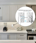 Flat Plug Extension Cord 6 Feet 14 AWG 15A 1875W White Pack Of 3 in kitchen setup showing space-saving design