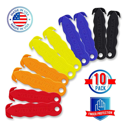 Stainless Steel Package Opener And Safety Utility Cutter Set For One Hand Use Easy Box Opening Heavy Duty Carton Cutter Assorted Colors 10 Pack