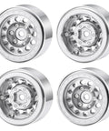 1.3 Inch Beadlock Aluminum RC Wheel Set For 1/18 TRX4M And 1/24 Axial SCX24 Crawler Upgrades In Silver Three Piece Easy Assembly
