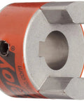 Built Tough Standard Jaw Coupling Hub Sintered Iron 1 Inch Bore 2.54 Inch OD Keyway 0.188 By 0.094 Inch Industrial Shaft Connector For Misalignment And Shock Absorption, side view