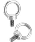 Top Shelf 304 Stainless Steel M12 x 20mm Shoulder Lifting Ring Eye Bolt With Male Thread Five Pack, displayed in close-up.