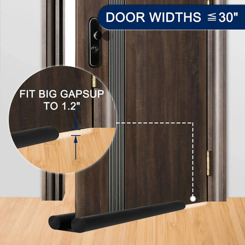 Knockout Adjustable Under Door Draft Stopper with tough build, fitting gaps up to 1.2 inches for chilly wind protection.
