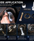 Front CV Axle Bearing Puller And Seal Installer Tool Kit Direct Replacement For 2003 To 2018 Toyota 4Runner Tacoma FJ Cruiser in use.