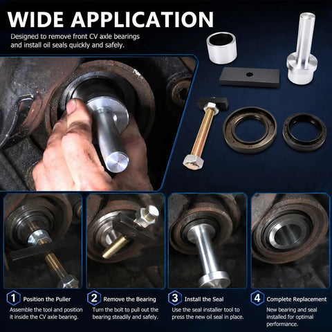Front CV Axle Bearing Puller And Seal Installer Tool Kit Direct Replacement For 2003 To 2018 Toyota 4Runner Tacoma FJ Cruiser in use.