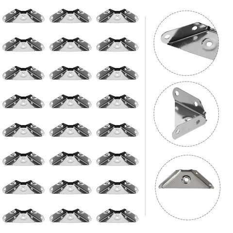 Stainless Steel Angled Corner Brackets 24 Pack For Solid Beefed Up Furniture Reinforcement With Triangular Design, product image