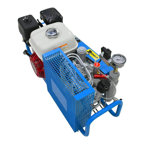 Tuxing 5.5HP High Pressure Scuba Diving Compressor Generating 4500PSi And 300Bar With 3.5CFM Airflow For Snorkeling Water Sports And Paintball Filling Featuring Automatic Safety Release Valve And Real Time Gauge Monitoring