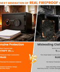 Compact Fireproof Safe For Home And Office With Alarm System, LED Sensor Light, 0.5 Cubic Feet Mini Safe versus competitor image