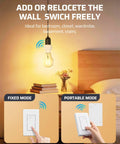 Remote Control Light Socket With Wireless Wall Switch For E26 E27 Bulbs No Wiring Required No Fuss Setup Wall Mounted ETL Listed displayed