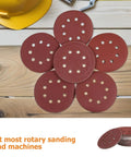 Assorted 8 Inch Hook And Loop Sanding Discs With Center Hole For Wood Metal And Plastic Grit Grinders arranged in a flower shape.