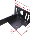 Tough As Nails Steel Bed Frame Extension Bracket Set showing detailed dimensions and robust steel construction for metal rail connections.