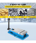 3 Inch Lockdown Bench Vice With Bulletproof Cast Iron Build And Thickened Jaw Plates For Milling Drilling And Cnc Work in workshop setting.