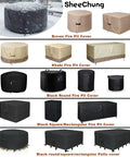 Square Fire Pit Cover Heavy Duty Tough As Nails 600D Fabric With PVC Coating All Weather Waterproof And Anti Crack Fits 29 To 32 Inch Square Fire Pits Or Tables 24 Inch High Outdoor Patio Must Have Protection Black.