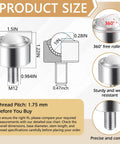 Elaraberry 4 Pack 1 Inch Nylon Ball Transfer Rollers Heavy Duty Casters For Carts product size dimensions diagram with measurements.