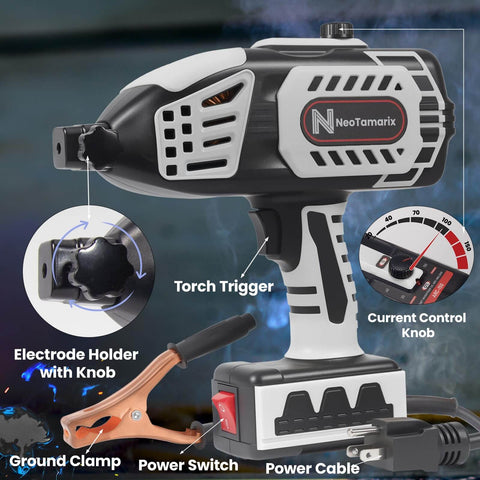 Portable 110V Handheld Arc Welder With IGBT Inverter Adjustable 20 To 150A 5 Current Settings Includes 20 Rods Pro Grade Lightweight Weld Gun