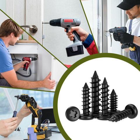 750 Pcs Self Tapping Screws For Plastic And Metal M1.7 To M3 Phillips Pan Head Tiny Black Carbon Steel Micro Electronic Screws Assortment Kit Great For DIY Projects And Repairs, with DIY usage examples.