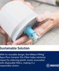 Hands holding Aqua Pour Ceramic Pre Filter 1364 Replacement For PiMag Aquapour System 1360 with advanced ceramic filtration.