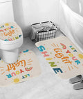 Colorful Quotes Kids Shower Curtain Set With Non Slip Rug, Waterproof 72x72 Inches, Cartoon Inspiring Letters, bathroom decor