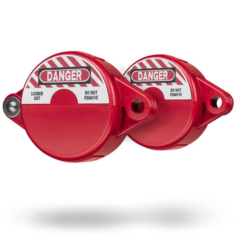 Gate Valve Lockout Kit Two Pack Valve Lockout Device For One Inch To Two And A Half Inch Diameter Handles, red ABS plastic
