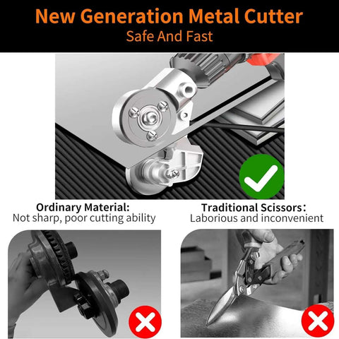 Pro Grade Drill Plate Cutter Attachment For Metal Sheets, 2025 Upgraded Nibbler Style Cutter demonstration versus traditional tools