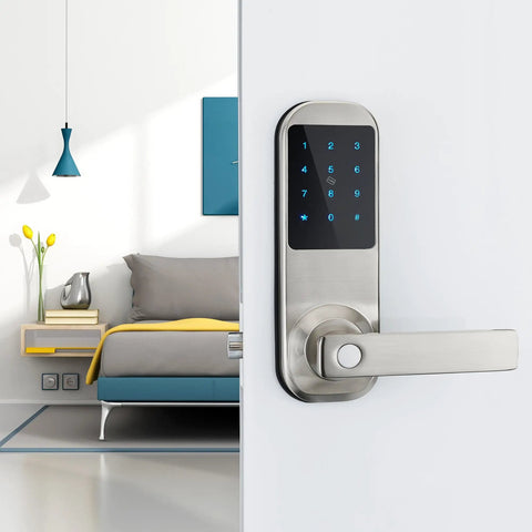 Bluetooth Digital Door Lock With Code Card And App Unlock Works With Alexa Voice Control Hub Required Mechanical Key And Keypad Access 150 User