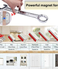 Ultra Slim Cabinet Door Magnets 8 Pack With 10 Lb Magnetic Catch For Cabinets Drawers Closets Sliding Doors Cupboards And Latch Closures Stick On Magnetic Drawer Latch For Kitchen And Home shown with various size options and uses
