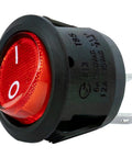 Red power start button for kids' ride-on toy cars, compatible with 6V 12V and 24V electric vehicles, side view, on-off switch.