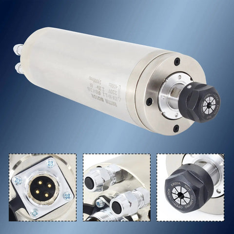 Beefy 4 Bearing Waterproof 246mm Length Spindle Motor With Two Point Two KW Water Cooled Spindle 220V ER20 CNC Router