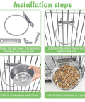 Tfwadmx 4-pack stainless steel bird bowls with clamp for cage; mounting hardware included