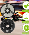 12 Tooth Centrifugal Clutch With Three Quarters Inch Bore For 2 To 6.5 HP Engines 2300 RPM Engagement Fits 35 Chain For Predator 212cc Honda GC160 GC190 GX120 Go Kart Minibike Fun Kart over racing background with features highlighted