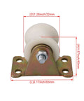 Nylon U Type Groove Fixed Caster Wheel Top Plate Rail Pulley 1.2 Inch With 4 Screws And 4 Nuts For Triangular Iron Frames Heavy Duty Load Support Easy Install Smooth Rolling Durable Wheel Kit, 32mm wheel