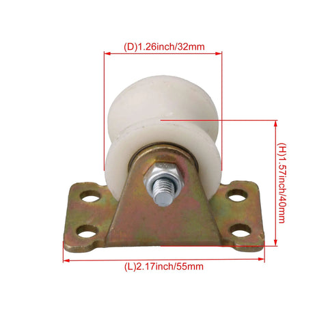Nylon U Type Groove Fixed Caster Wheel Top Plate Rail Pulley 1.2 Inch With 4 Screws And 4 Nuts For Triangular Iron Frames Heavy Duty Load Support Easy Install Smooth Rolling Durable Wheel Kit, 32mm wheel