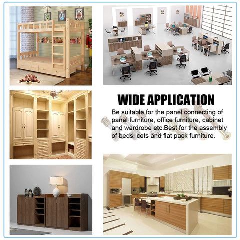 Collage of furniture uses for 125-Piece 3-In-One Furniture Hardware Kit With Hex Socket Cap Screws Barrel Nuts Cam Fittings